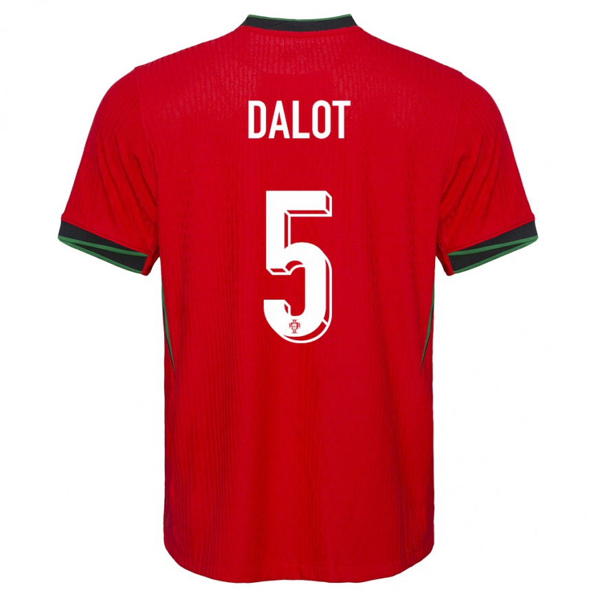 Niño Fútbol Camiseta Portugal Diogo Dalot #5 Rojo 1ª Equipación 24-26 México