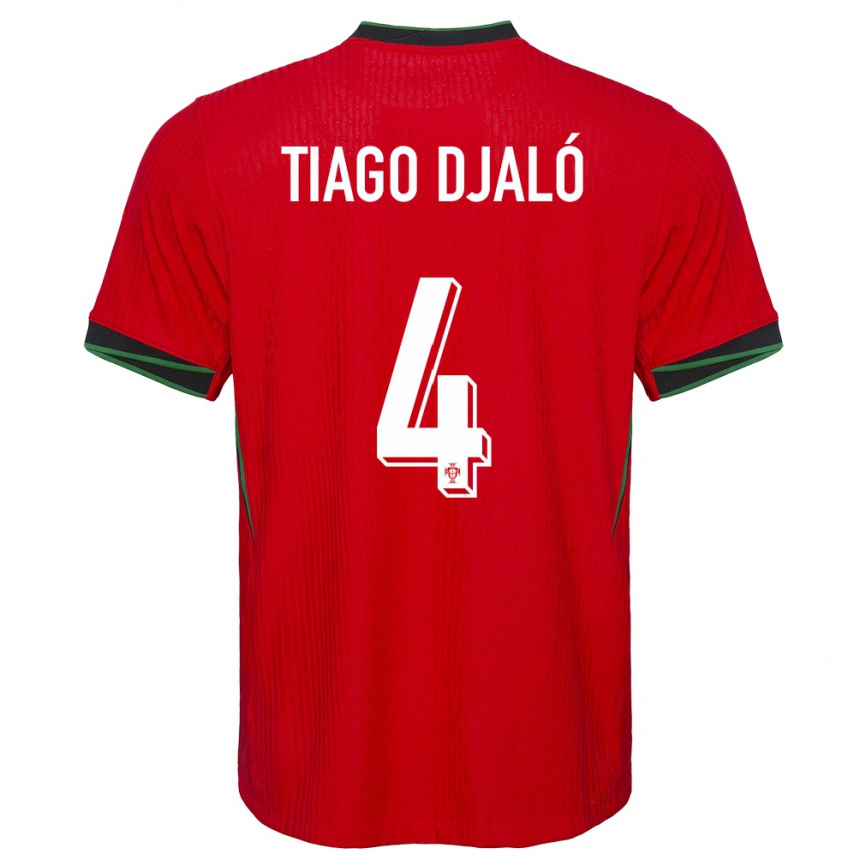 Niño Fútbol Camiseta Portugal Tiago Djalo #4 Rojo 1ª Equipación 24-26 México