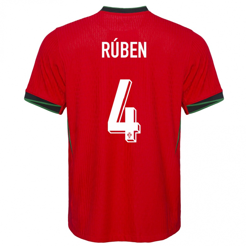 Niño Fútbol Camiseta Portugal Ruben Dias #4 Rojo 1ª Equipación 24-26 México