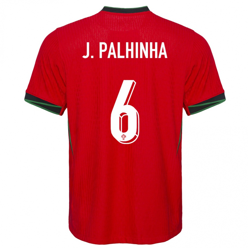 Niño Fútbol Camiseta Portugal Joao Palhinha #6 Rojo 1ª Equipación 24-26 México