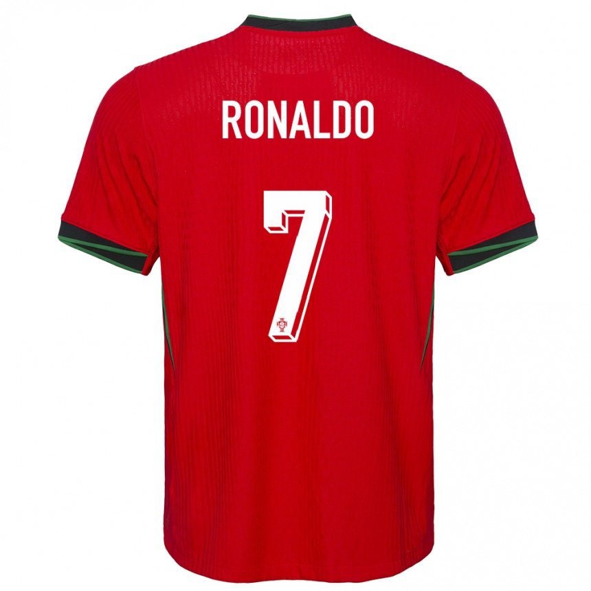 Niño Fútbol Camiseta Portugal Cristiano Ronaldo #7 Rojo 1ª Equipación 24-26 México