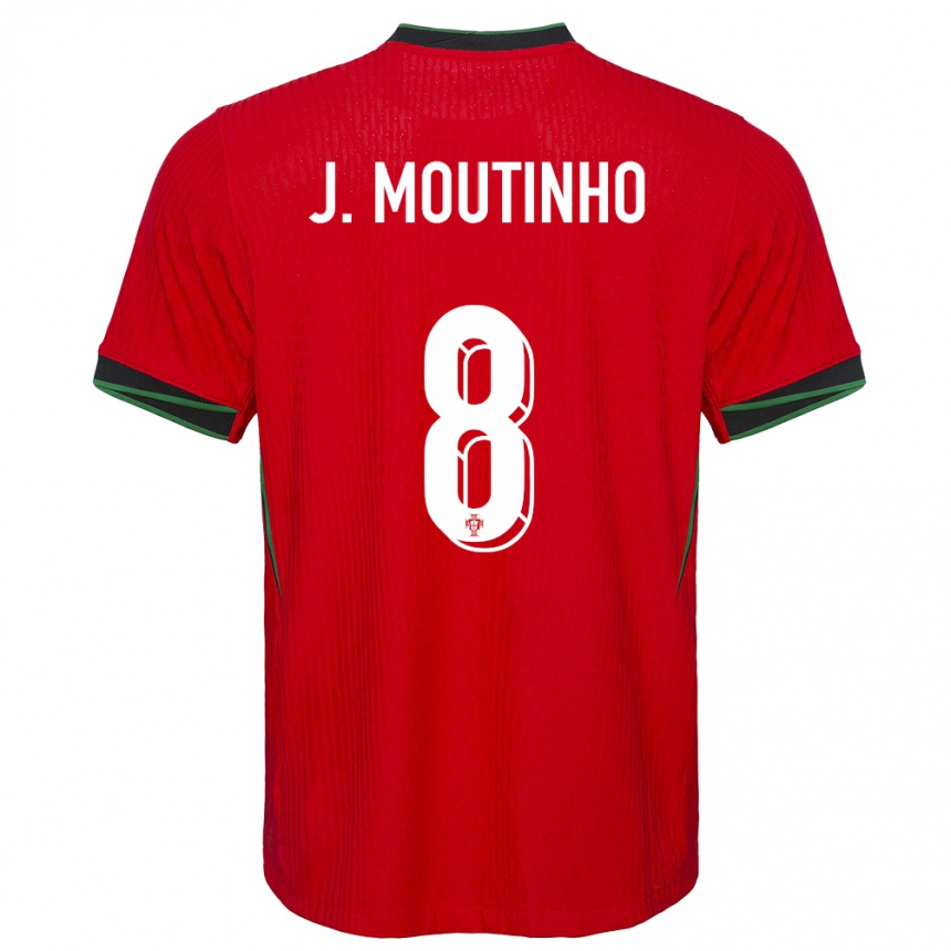 Niño Fútbol Camiseta Portugal Joao Moutinho #8 Rojo 1ª Equipación 24-26 México