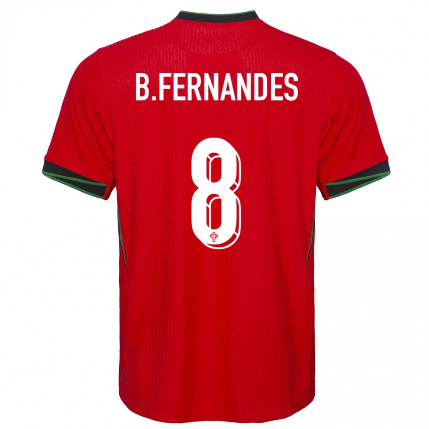 Niño Fútbol Camiseta Portugal Bruno Fernandes #8 Rojo 1ª Equipación 24-26 México