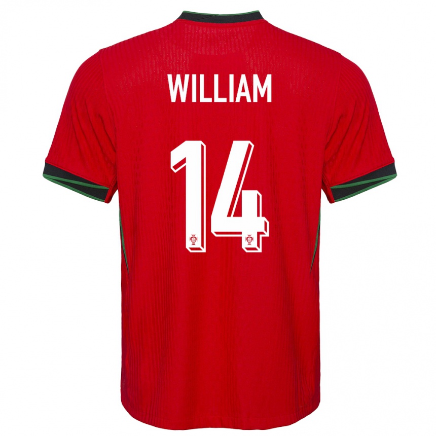 Niño Fútbol Camiseta Portugal William Carvalho #14 Rojo 1ª Equipación 24-26 México