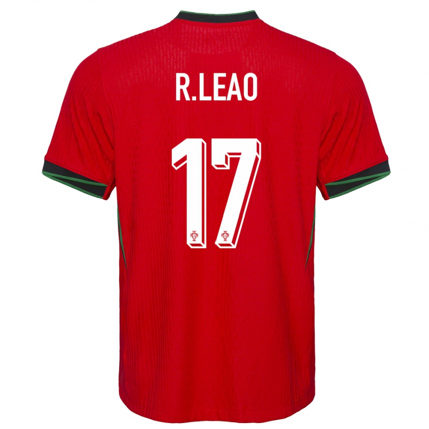 Niño Fútbol Camiseta Portugal Rafael Leao #17 Rojo 1ª Equipación 24-26 México