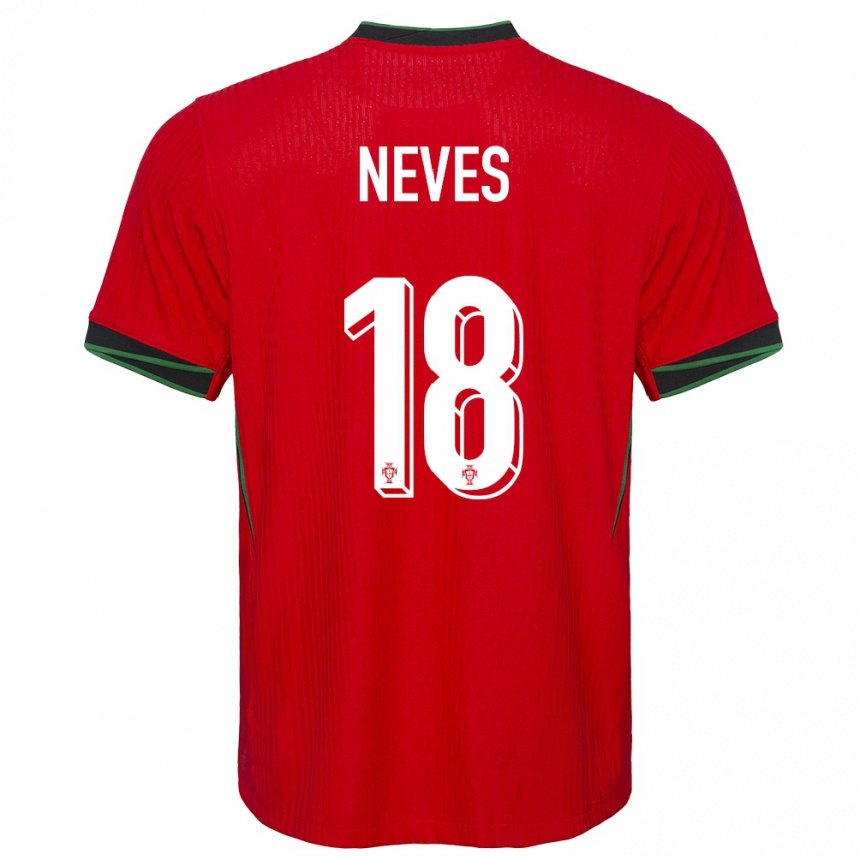 Niño Fútbol Camiseta Portugal Ruben Neves #18 Rojo 1ª Equipación 24-26 México