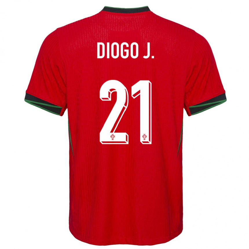 Niño Fútbol Camiseta Portugal Diogo Jota #21 Rojo 1ª Equipación 24-26 México