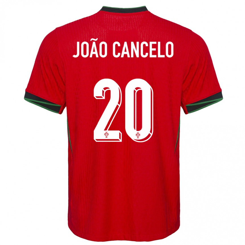 Niño Fútbol Camiseta Portugal Joao Cancelo #20 Rojo 1ª Equipación 24-26 México