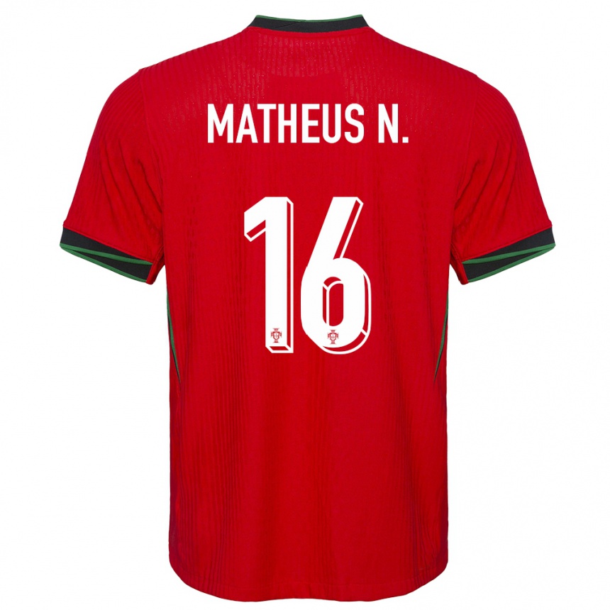 Niño Fútbol Camiseta Portugal Matheus Nunes #16 Rojo 1ª Equipación 24-26 México