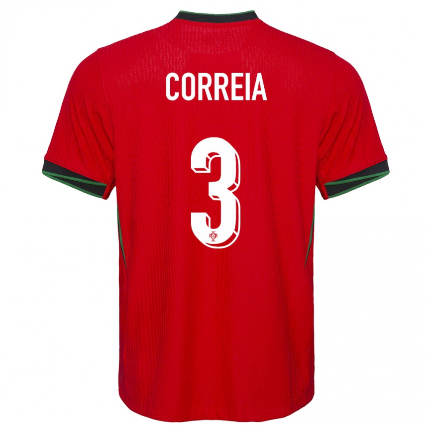 Niño Fútbol Camiseta Portugal Alicia Correia #3 Rojo 1ª Equipación 24-26 México