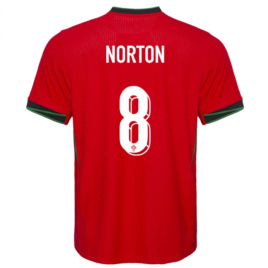 Niño Fútbol Camiseta Portugal Andreia Norton #8 Rojo 1ª Equipación 24-26 México