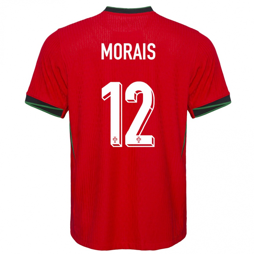 Niño Fútbol Camiseta Portugal Patricia Morais #12 Rojo 1ª Equipación 24-26 México