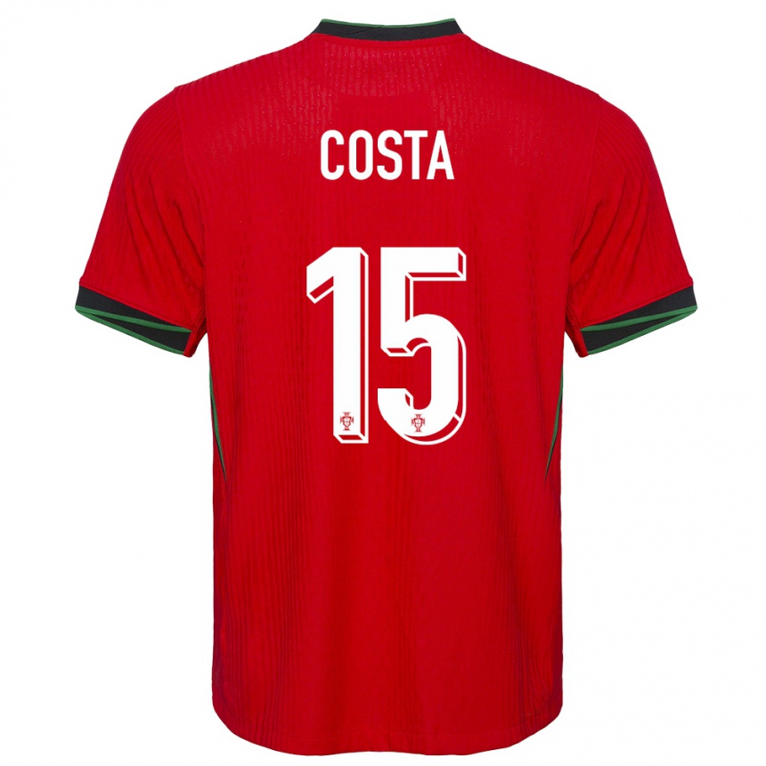 Niño Fútbol Camiseta Portugal Carole Costa #15 Rojo 1ª Equipación 24-26 México