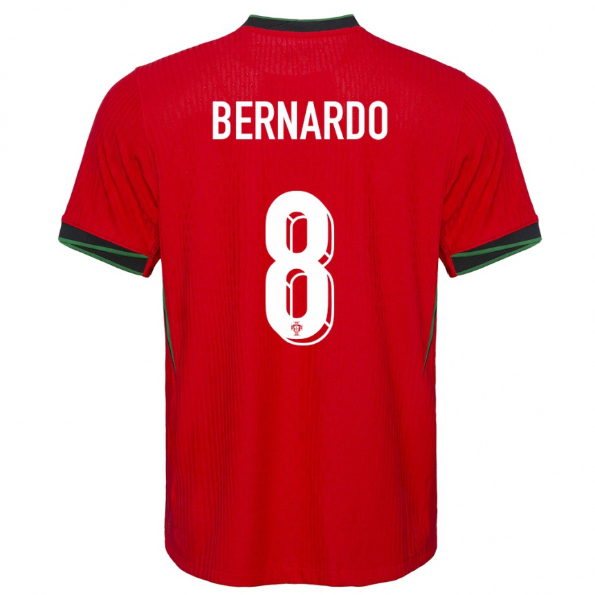 Niño Fútbol Camiseta Portugal Paulo Bernardo #8 Rojo 1ª Equipación 24-26 México