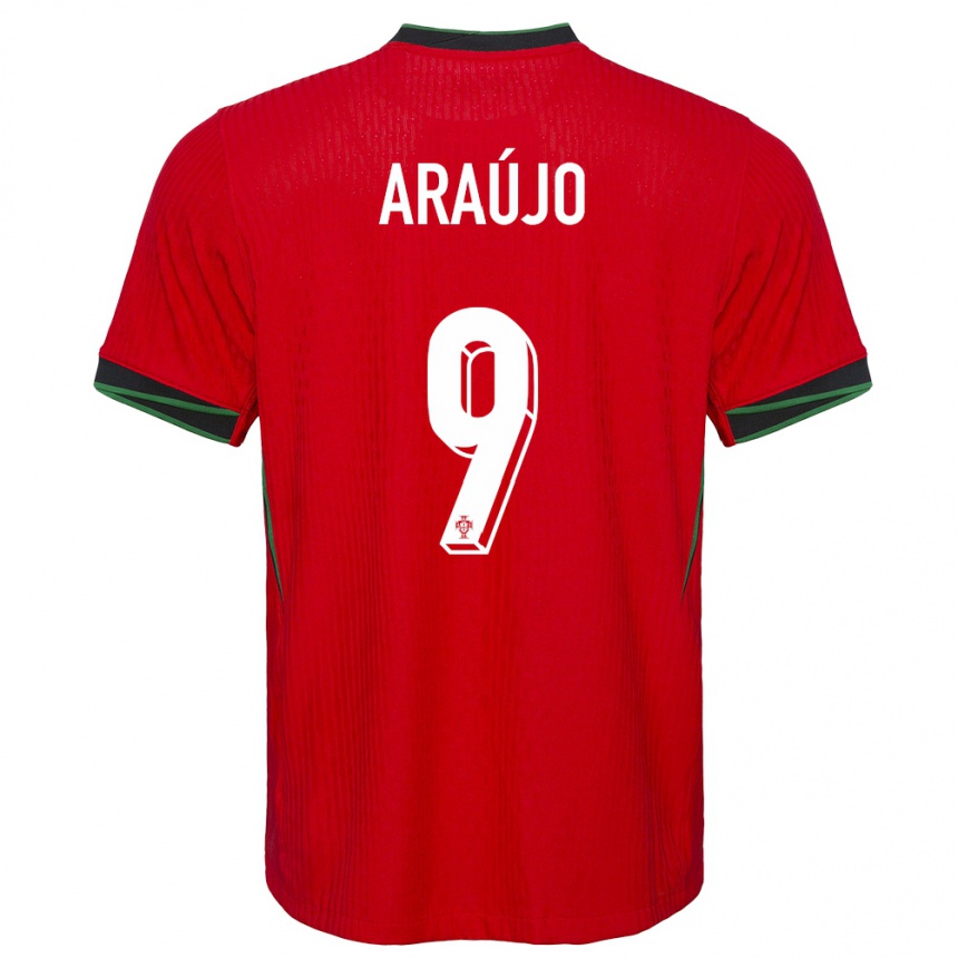 Niño Fútbol Camiseta Portugal Henrique Araujo #9 Rojo 1ª Equipación 24-26 México