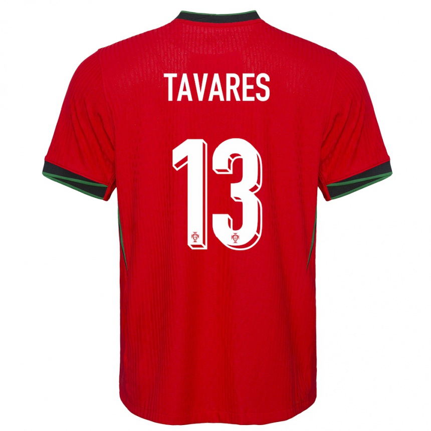 Niño Fútbol Camiseta Portugal Nuno Tavares #13 Rojo 1ª Equipación 24-26 México