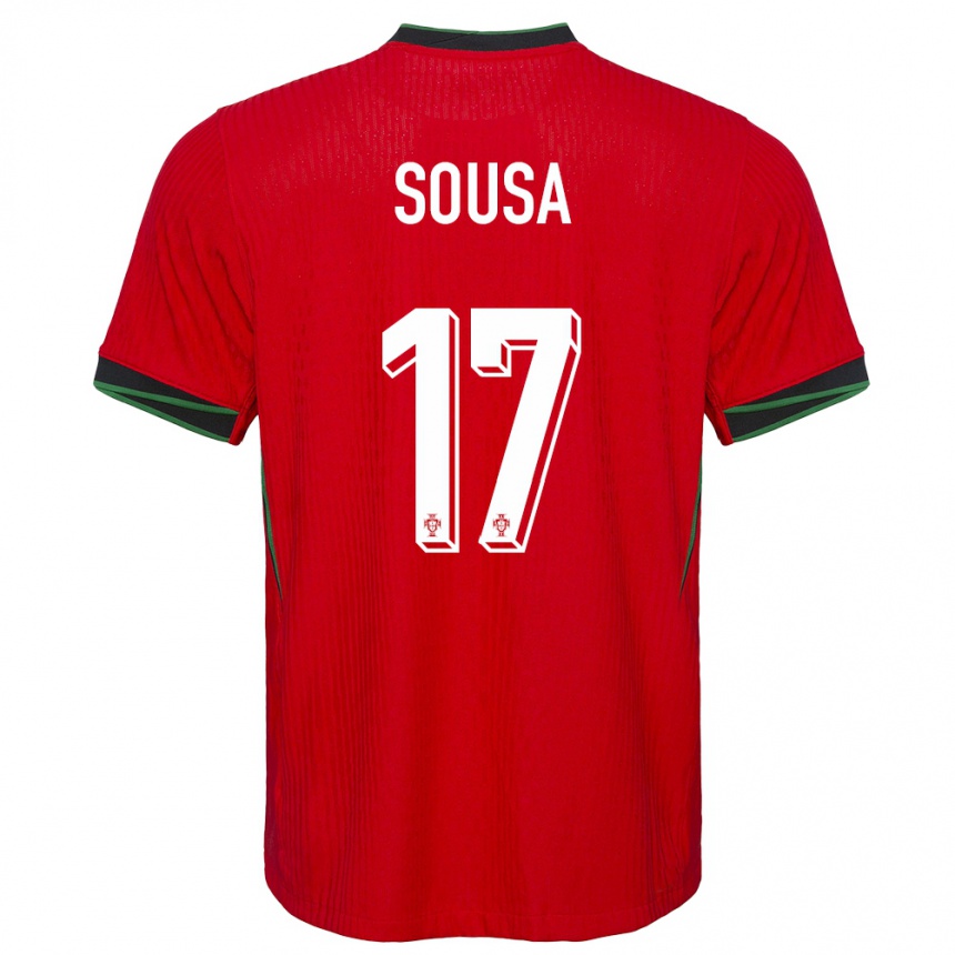 Niño Fútbol Camiseta Portugal Vasco Sousa #17 Rojo 1ª Equipación 24-26 México