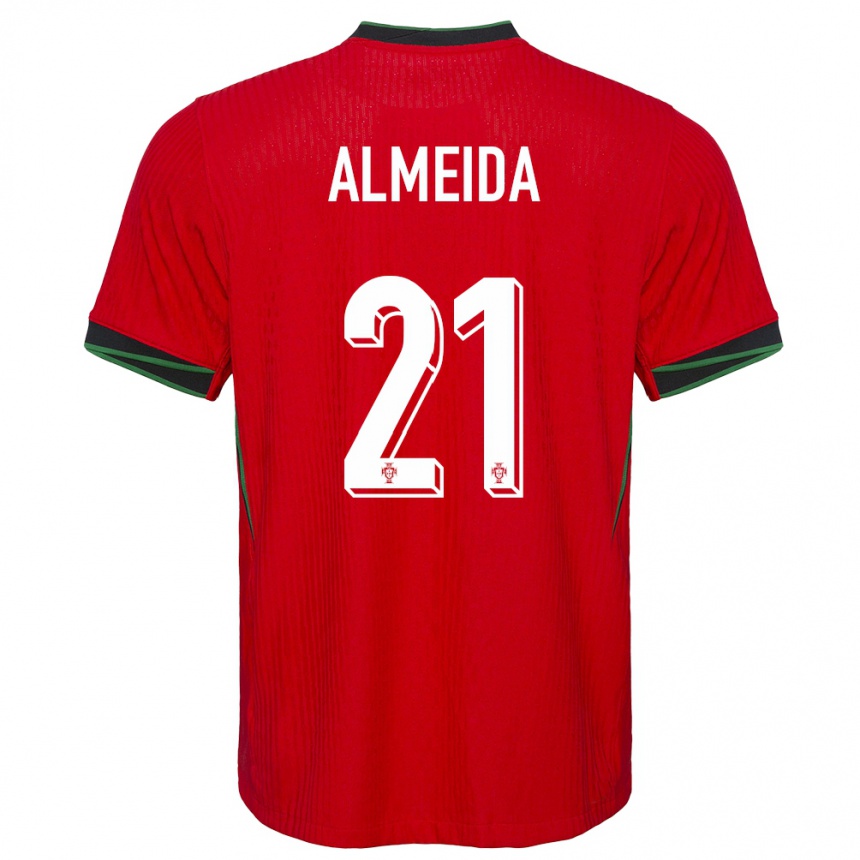 Niño Fútbol Camiseta Portugal Andre Almeida #21 Rojo 1ª Equipación 24-26 México