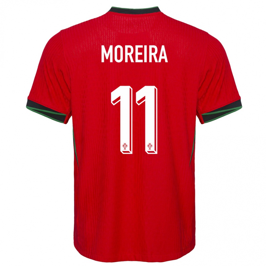 Niño Fútbol Camiseta Portugal Diego Moreira #11 Rojo 1ª Equipación 24-26 México