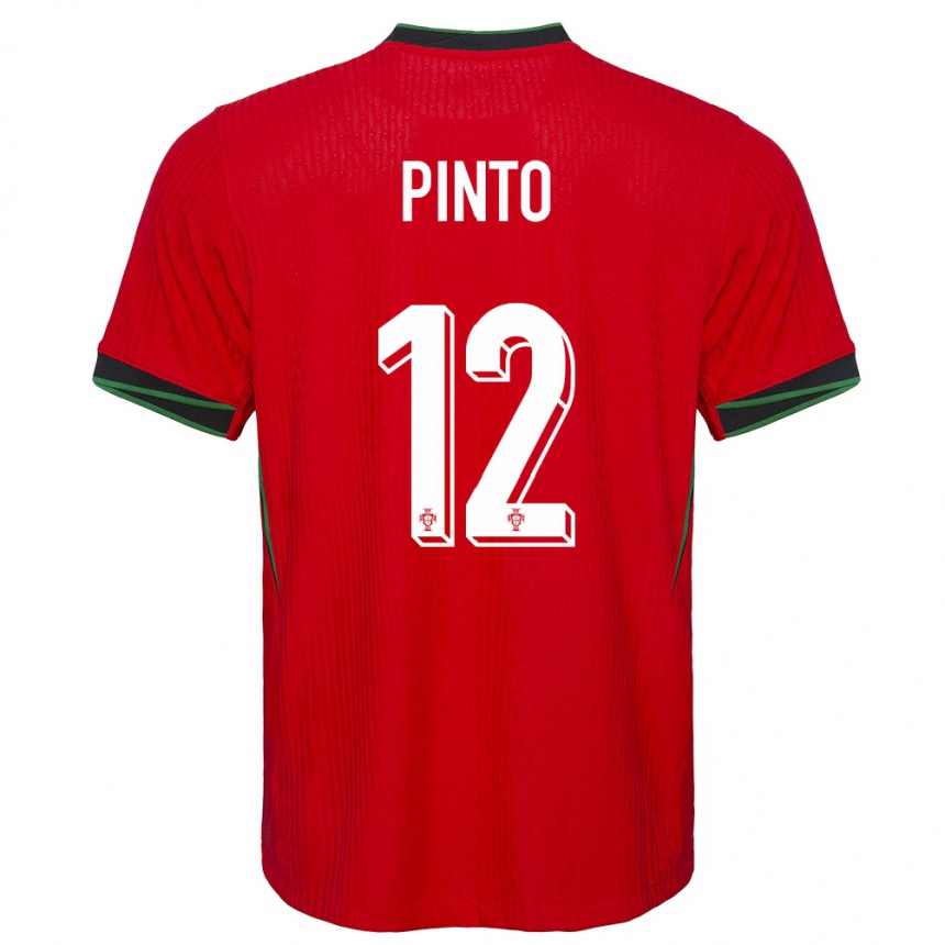 Niño Fútbol Camiseta Portugal Diogo Pinto #12 Rojo 1ª Equipación 24-26 México