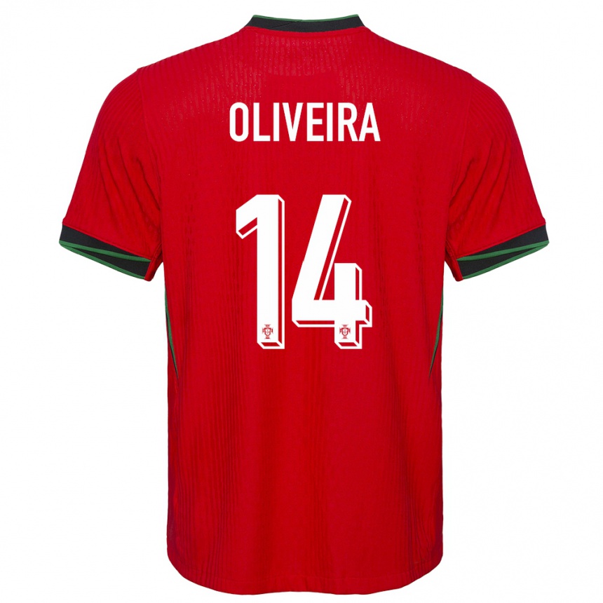 Niño Fútbol Camiseta Portugal Hugo Oliveira #14 Rojo 1ª Equipación 24-26 México