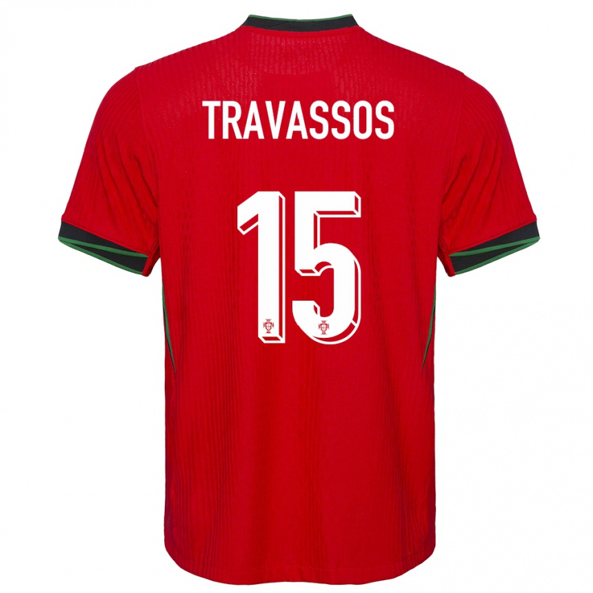 Niño Fútbol Camiseta Portugal Diogo Travassos #15 Rojo 1ª Equipación 24-26 México