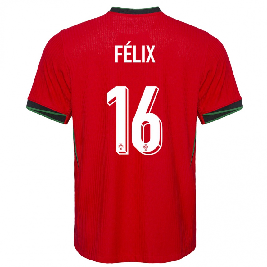 Niño Fútbol Camiseta Portugal Hugo Felix #16 Rojo 1ª Equipación 24-26 México