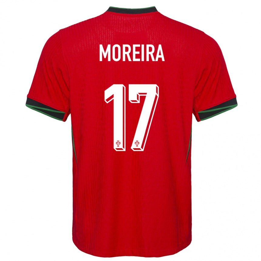 Niño Fútbol Camiseta Portugal Afonso Moreira #17 Rojo 1ª Equipación 24-26 México