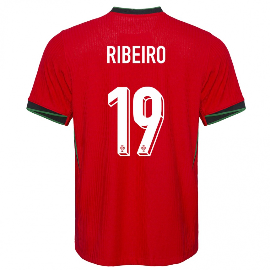 Niño Fútbol Camiseta Portugal Rodrigo Ribeiro #19 Rojo 1ª Equipación 24-26 México