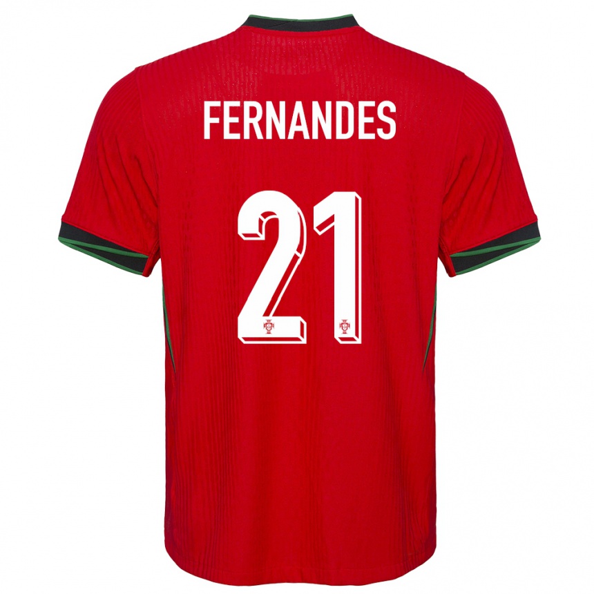 Niño Fútbol Camiseta Portugal Mateus Fernandes #21 Rojo 1ª Equipación 24-26 México