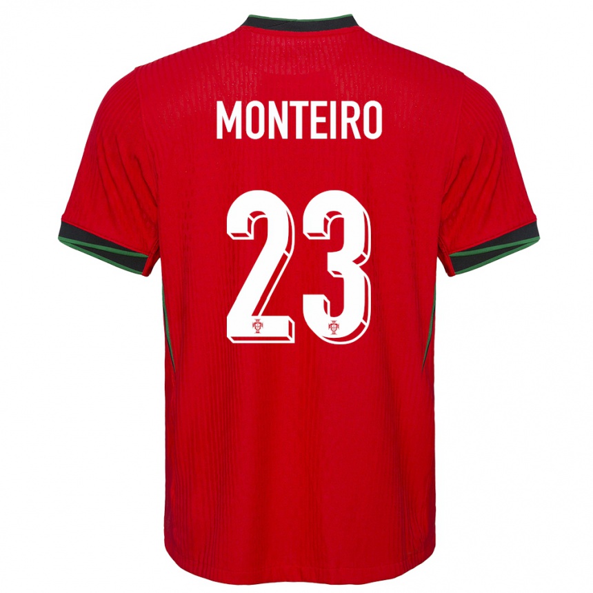 Niño Fútbol Camiseta Portugal David Monteiro #23 Rojo 1ª Equipación 24-26 México