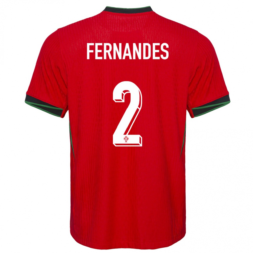 Niño Fútbol Camiseta Portugal Martim Fernandes #2 Rojo 1ª Equipación 24-26 México