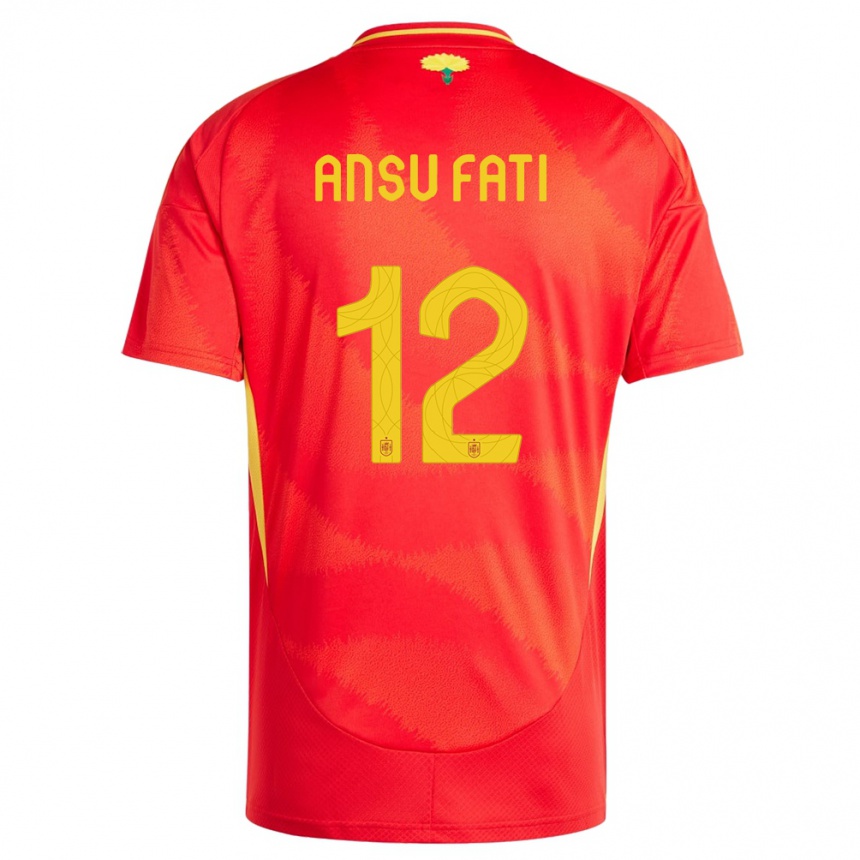 Niño Fútbol Camiseta España Ansu Fati #12 Rojo 1ª Equipación 24-26 México