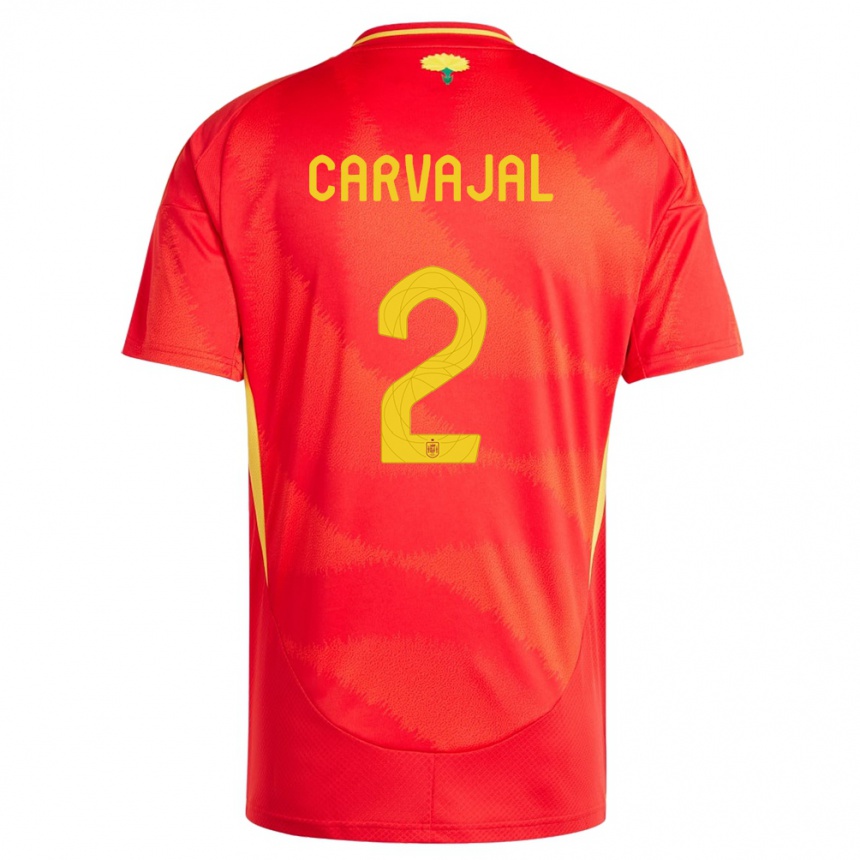 Niño Fútbol Camiseta España Daniel Carvajal #2 Rojo 1ª Equipación 24-26 México