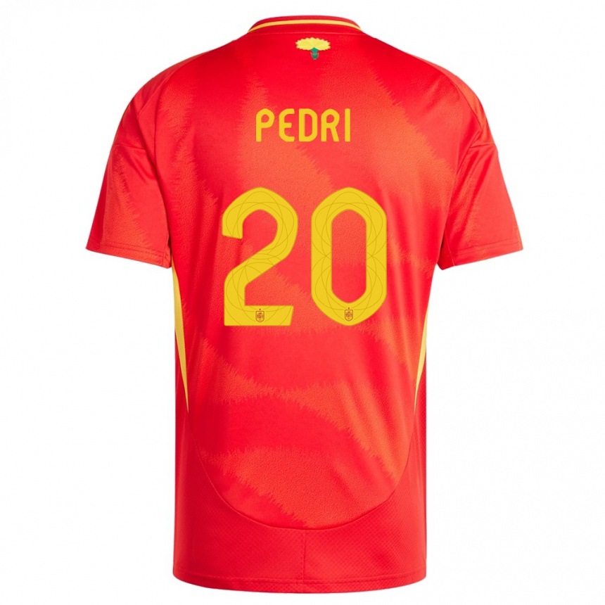 Niño Fútbol Camiseta España Pedri #20 Rojo 1ª Equipación 24-26 México