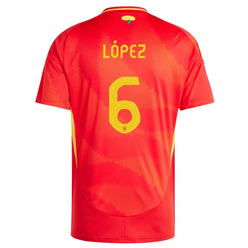 Niño Fútbol Camiseta España Maitane Lopez #6 Rojo 1ª Equipación 24-26 México