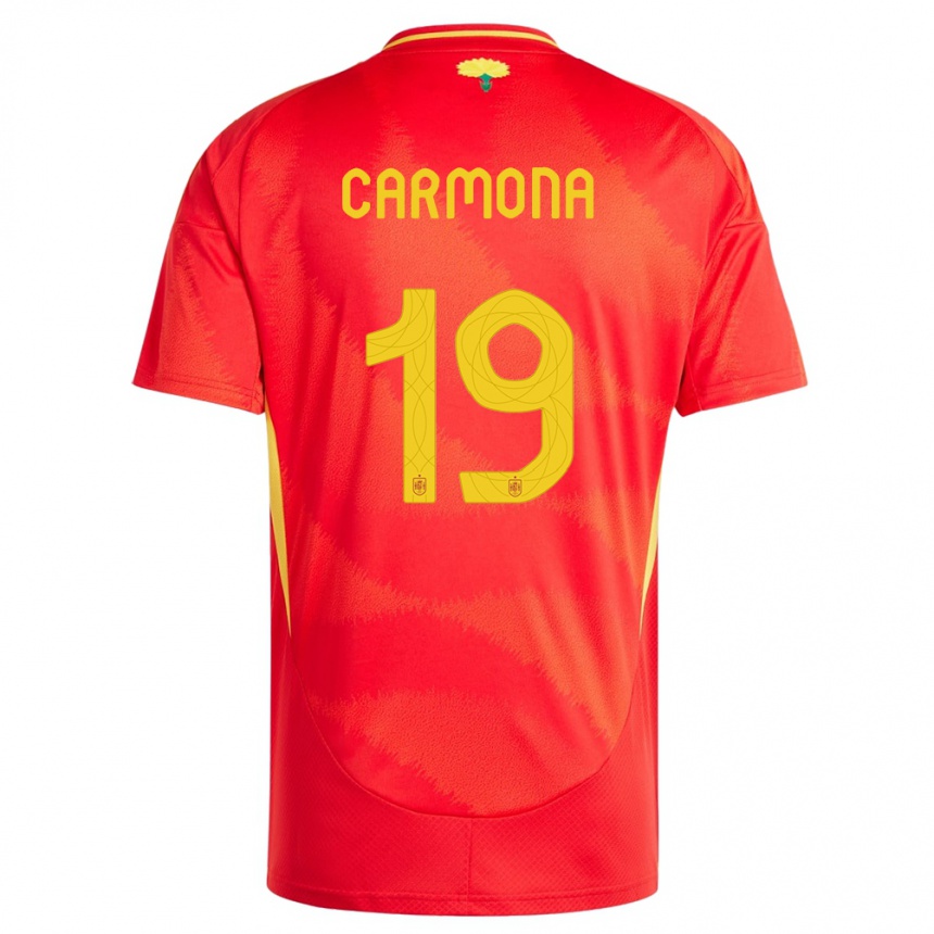 Niño Fútbol Camiseta España Olga Carmona #19 Rojo 1ª Equipación 24-26 México