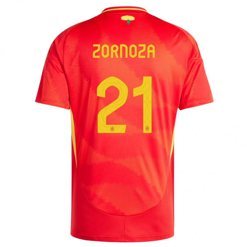 Niño Fútbol Camiseta España Claudia Zornoza #21 Rojo 1ª Equipación 24-26 México