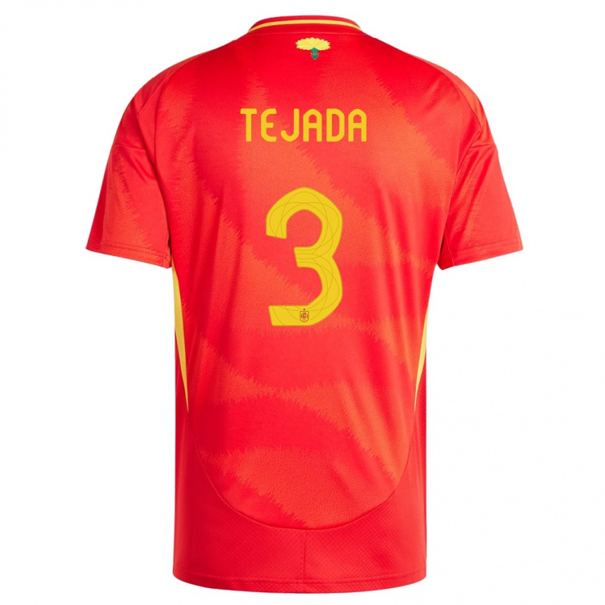 Niño Fútbol Camiseta España Ana Tejada #3 Rojo 1ª Equipación 24-26 México