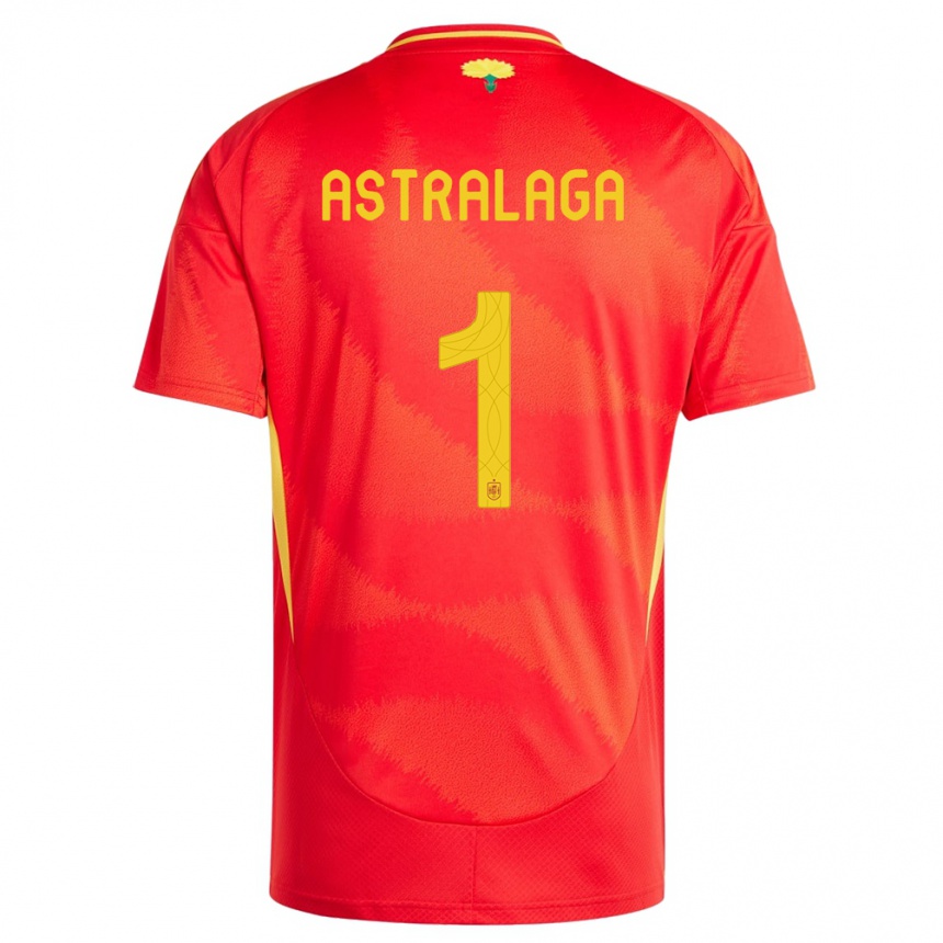 Niño Fútbol Camiseta España Ander Astralaga #1 Rojo 1ª Equipación 24-26 México