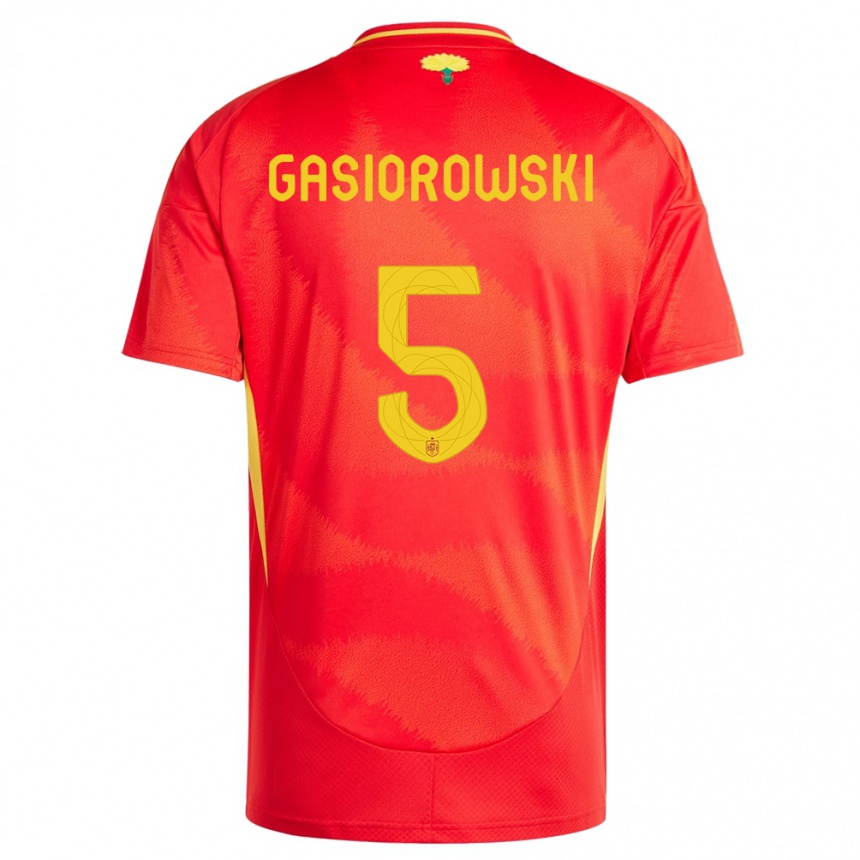 Niño Fútbol Camiseta España Yarek Gasiorowski #5 Rojo 1ª Equipación 24-26 México