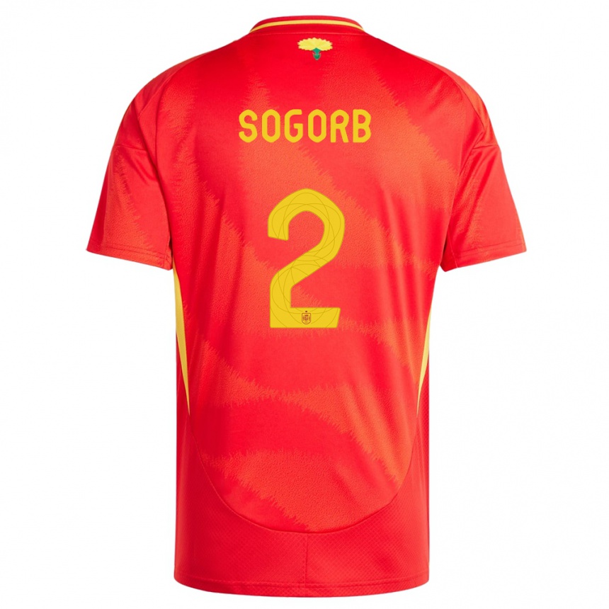 Niño Fútbol Camiseta España Carles Sogorb #2 Rojo 1ª Equipación 24-26 México