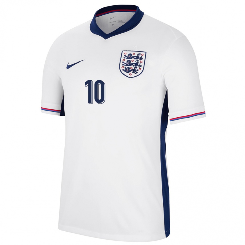 Niño Fútbol Camiseta Inglaterra Jude Bellingham #10 Blanco 1ª Equipación 24-26 México