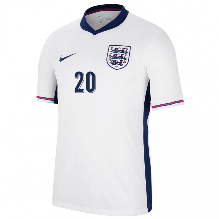 Niño Fútbol Camiseta Inglaterra Demi Stokes #20 Blanco 1ª Equipación 24-26 México