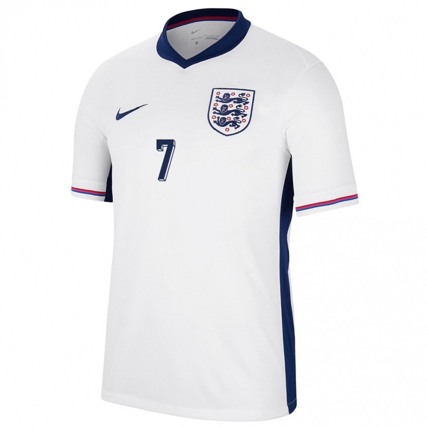 Niño Fútbol Camiseta Inglaterra Jack Grealish #7 Blanco 1ª Equipación 24-26 México