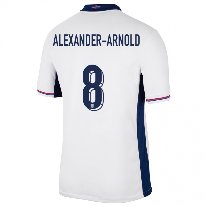 Niño Fútbol Camiseta Inglaterra Trent Alexander-Arnold #8 Blanco 1ª Equipación 24-26 México