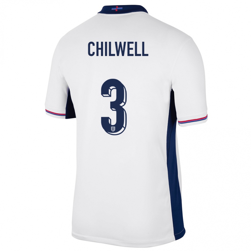 Niño Fútbol Camiseta Inglaterra Ben Chilwell #3 Blanco 1ª Equipación 24-26 México