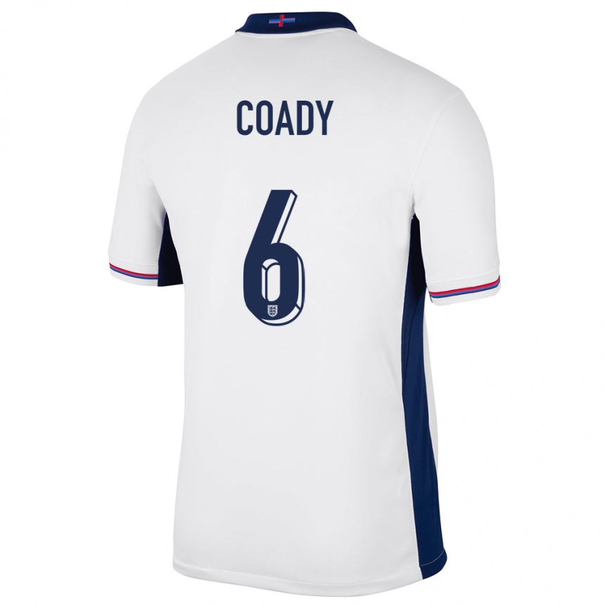 Niño Fútbol Camiseta Inglaterra Conor Coady #6 Blanco 1ª Equipación 24-26 México