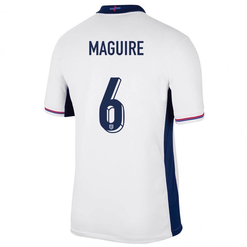 Niño Fútbol Camiseta Inglaterra Harry Maguire #6 Blanco 1ª Equipación 24-26 México