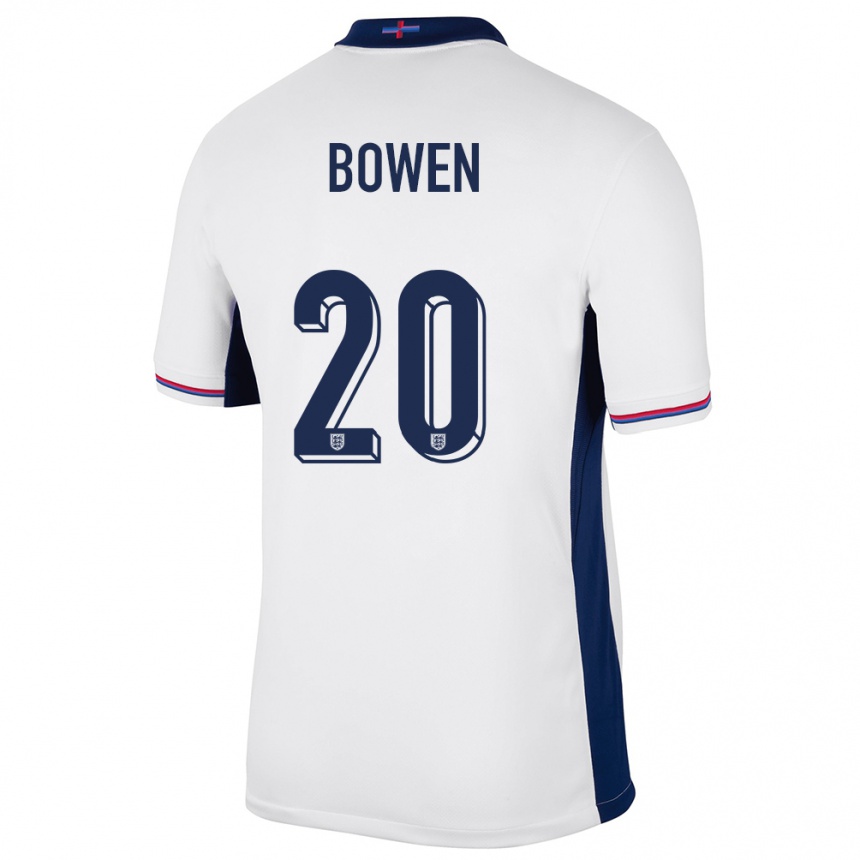 Niño Fútbol Camiseta Inglaterra Jarrod Bowen #20 Blanco 1ª Equipación 24-26 México